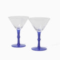 Martini Glass Set  Blue Stream