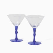 Martini Glass Set  Blue Stream