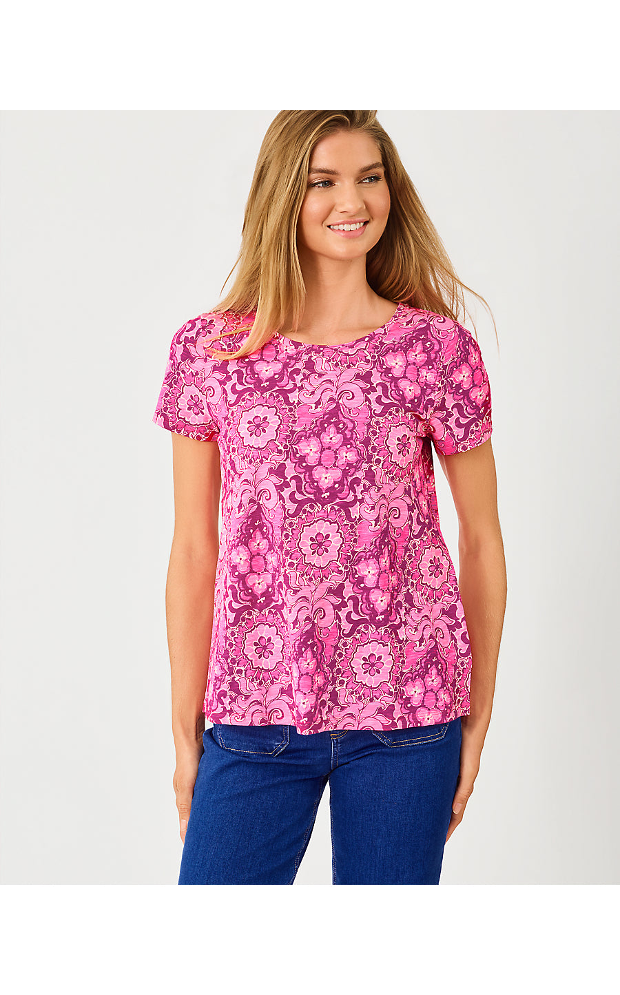 Etta Scoop-Neck Pink Aster The Casbah Allover