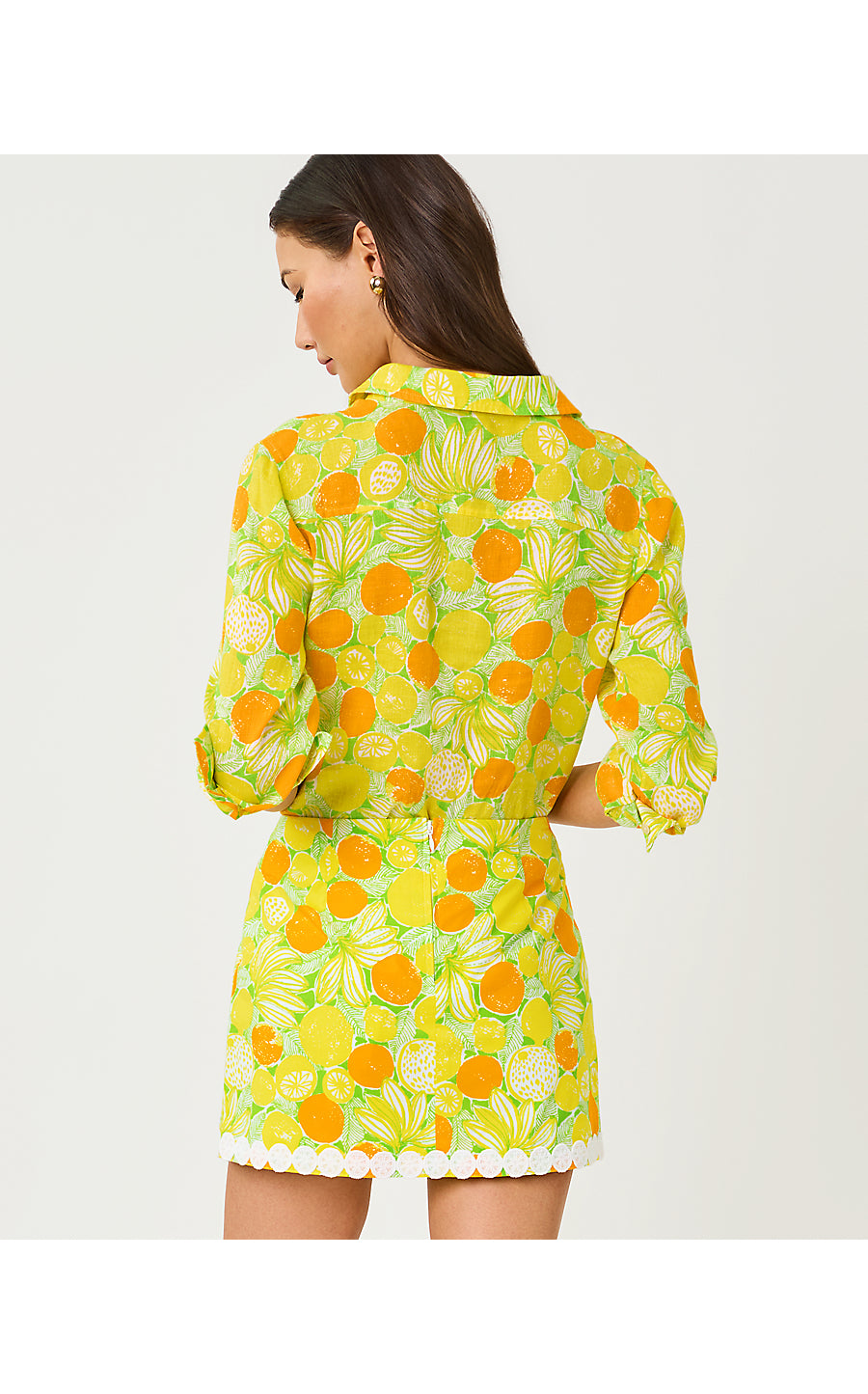Sea View Button Down Island Palm Zesty