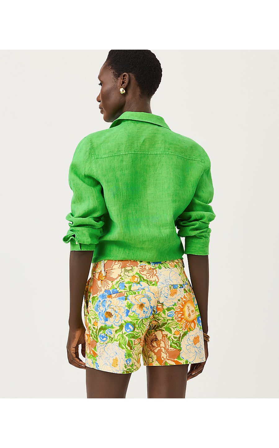 Sea View Button Down Ivy Green X Chateau Green
