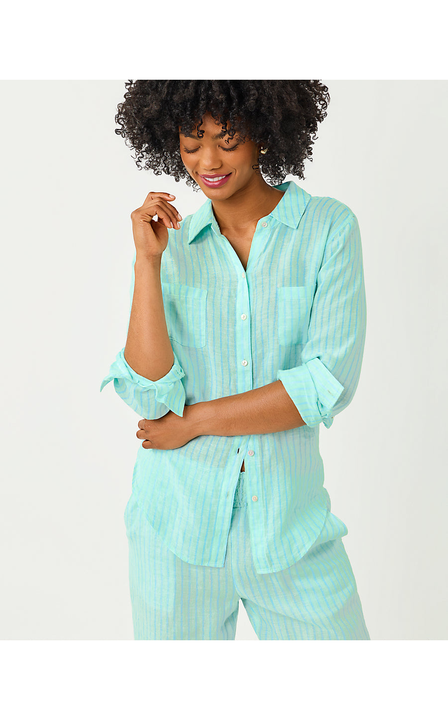 Sea View Button Down Mint Condition X Capri Blue Saint Tropez Stripe