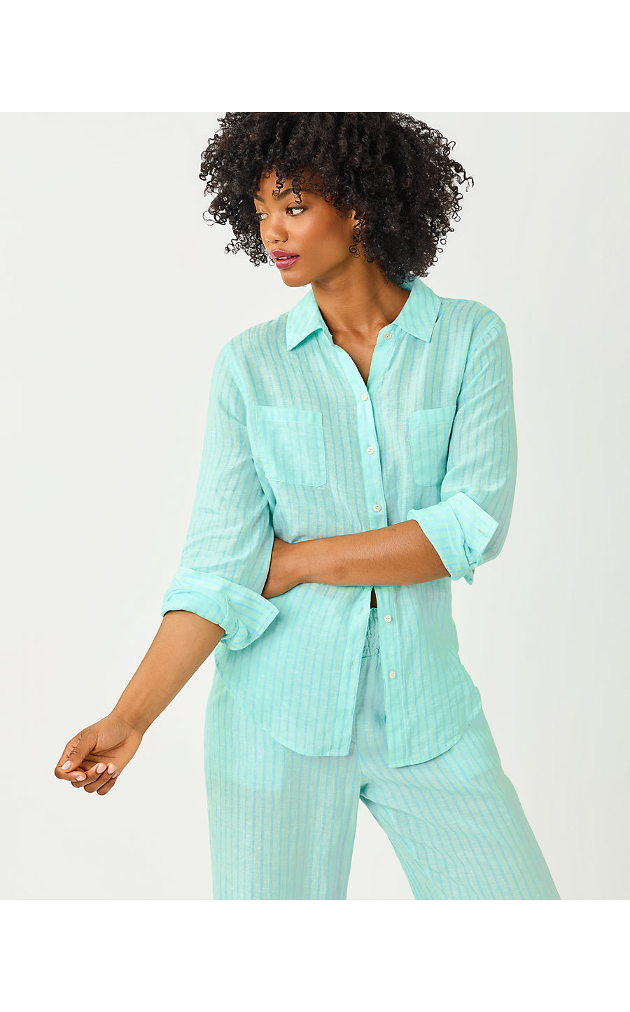Sea View Button Down Mint Condition X Capri Blue Saint Tropez Stripe