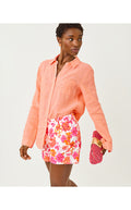 Sea View Button Down Sunset Orange X Resort White
