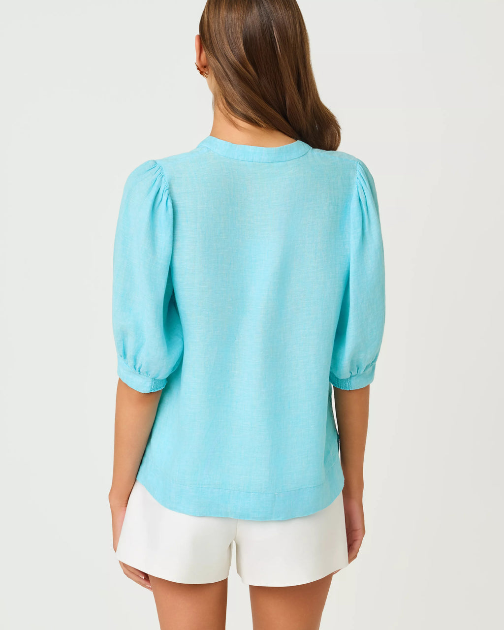 Mialeigh Elbow Sleeve Lin Capri Blue X Resort White