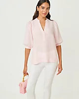 Mialeigh Elbow Sleeve Lin Pink Muse X Resort White