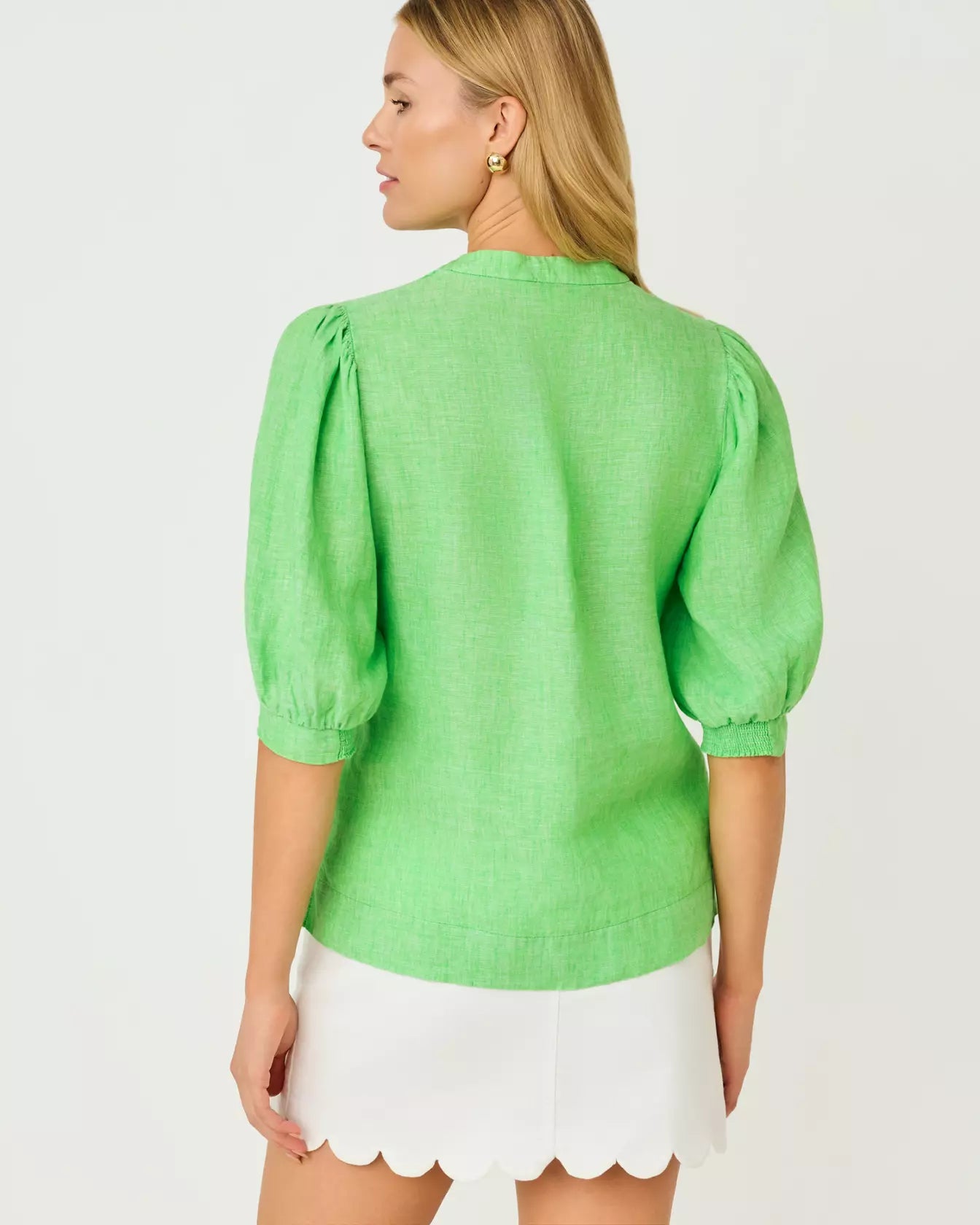 Mialeigh Elbow Sleeve Lin Putting Green X Resort White