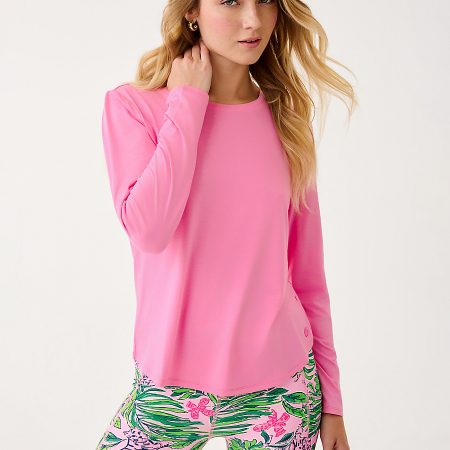 WESTLEY LONG SLEEVE TEE UPF 50+ CONFETTI PINK