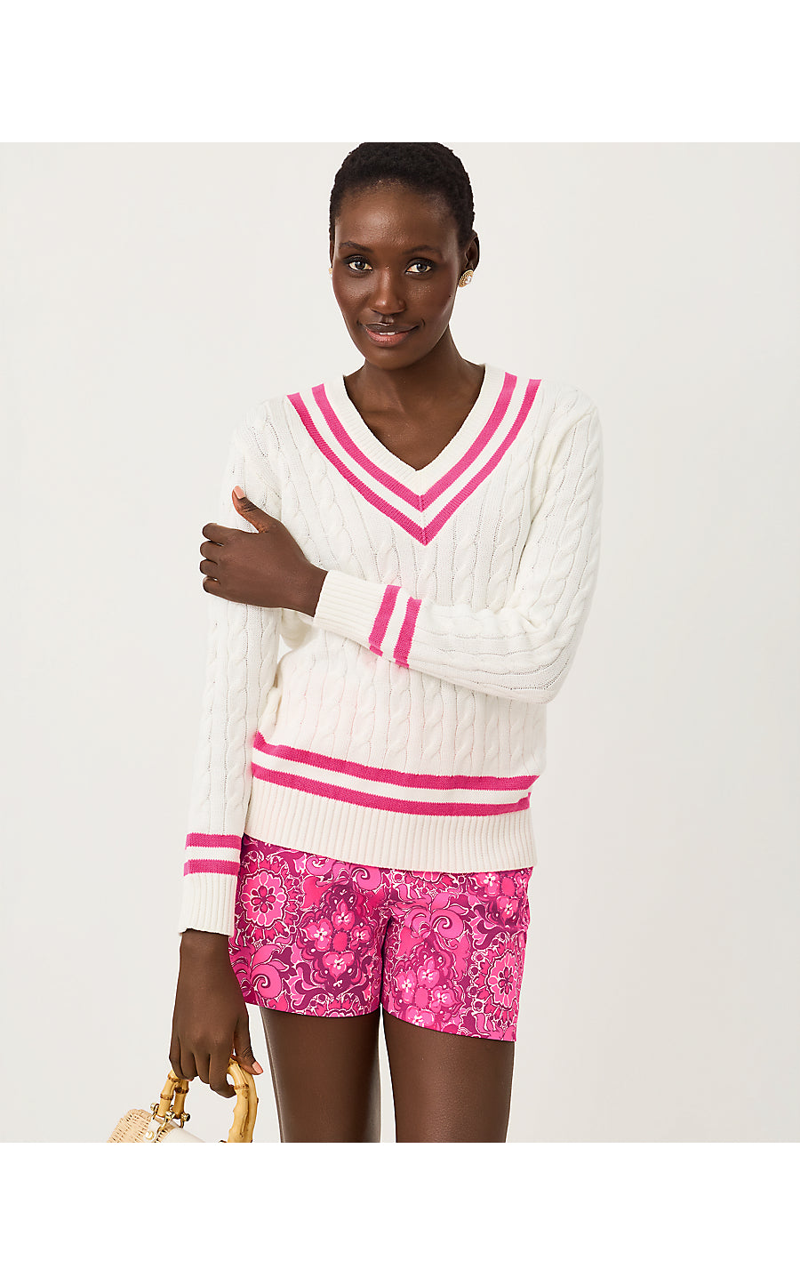 Brockton Sweater Coconut X Pink Aster Tipping