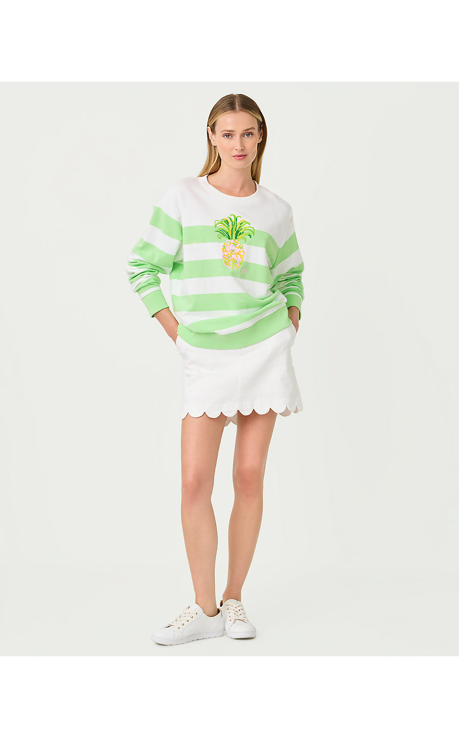 Ballad Long Sleeve Sweatshirt Multi Pineapple Embellishment