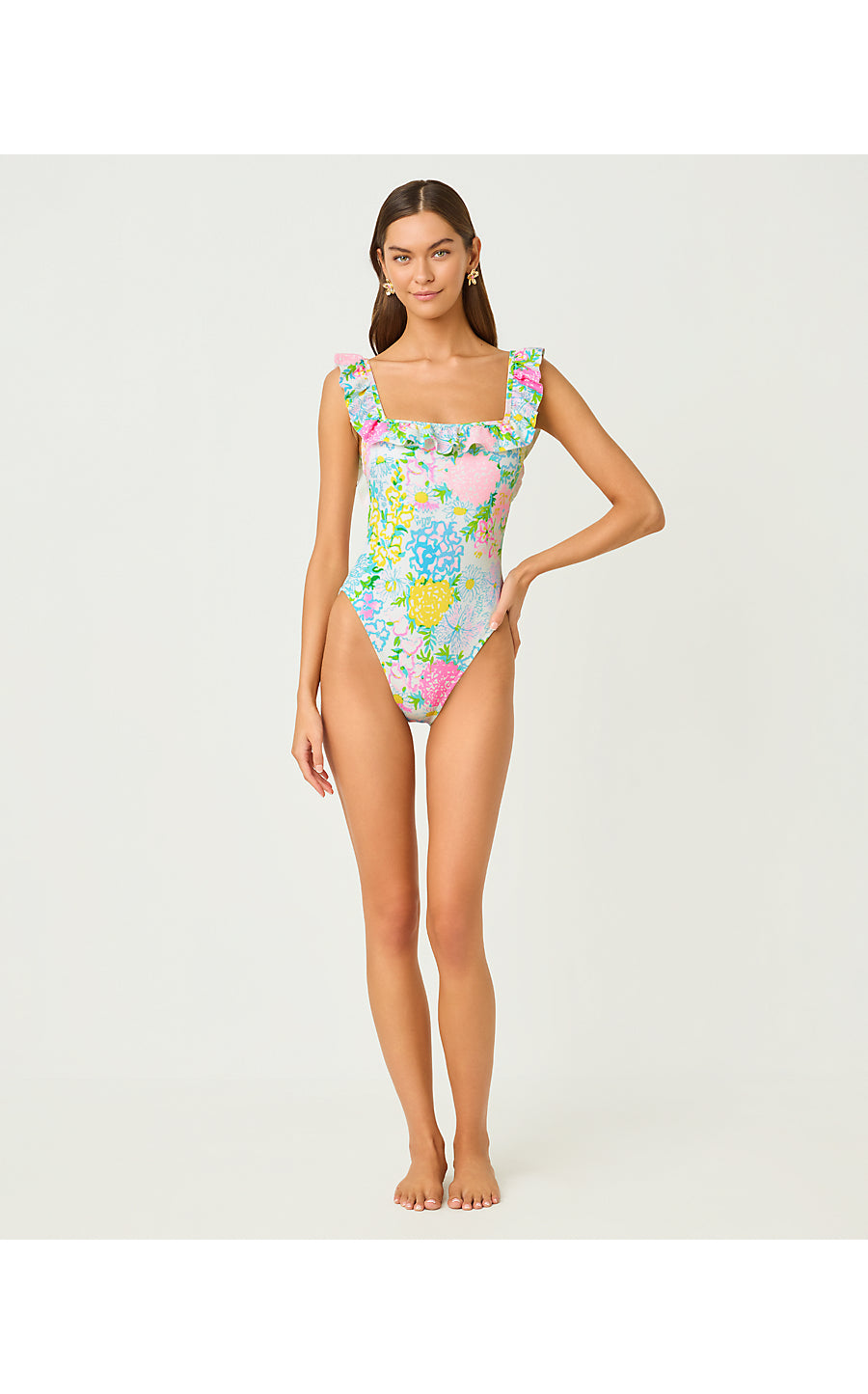 Aemma Ruffle One Piece Multi Lilly Garden