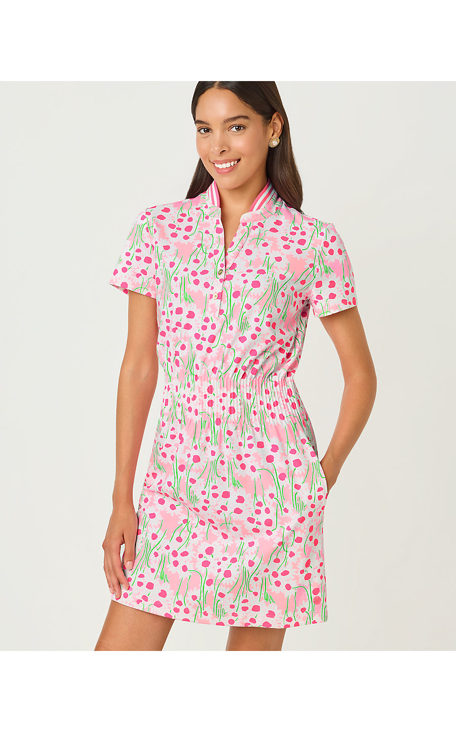 Love Active Dress Upf 50+ Conch Shell Pink Lil Sunny Daisies