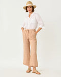 Brawley Linen Crop Pant Iced Latte