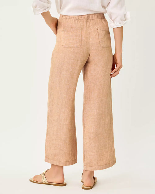 Brawley Linen Crop Pant Iced Latte