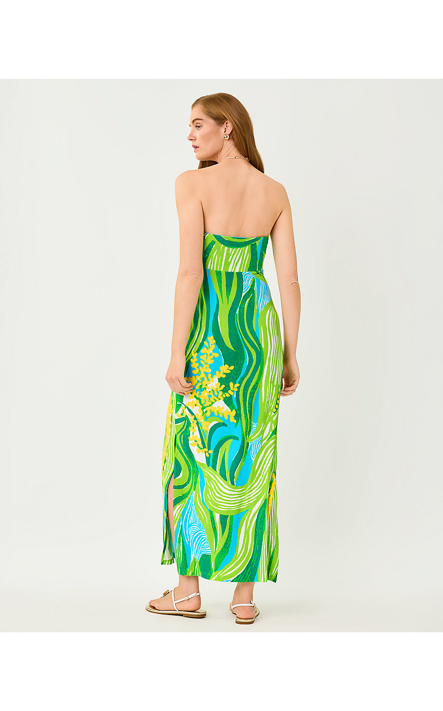 Noa Strapless Maxi Dress Turquoise Tide Oversized Sweet Corn Engineered