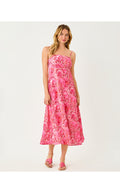 Jorgian Linen Midi Dress Paradise Punch Jims Stuff