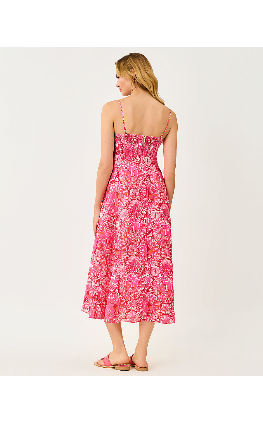 Jorgian Linen Midi Dress Paradise Punch Jims Stuff