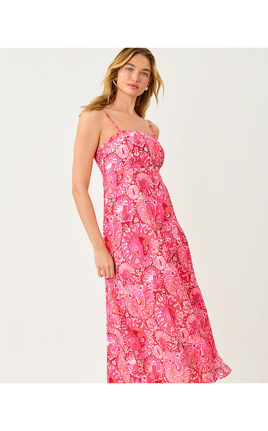 Jorgian Linen Midi Dress Paradise Punch Jims Stuff