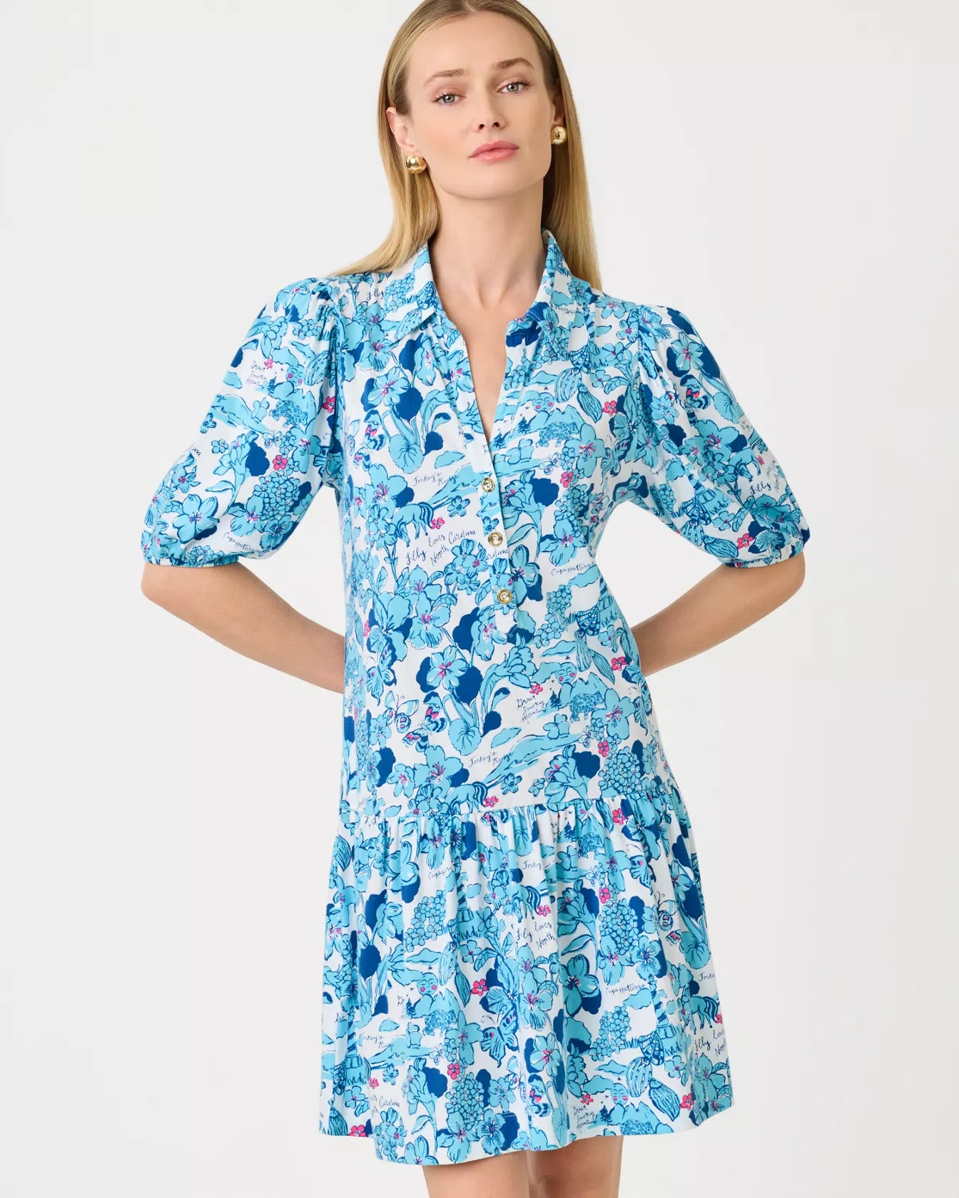 Bingley Dress Capri Blue North Carolina