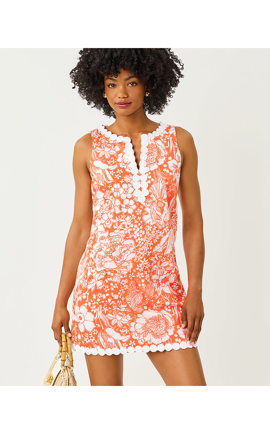Romey Shift Romper Sunset Orange Budding Romance