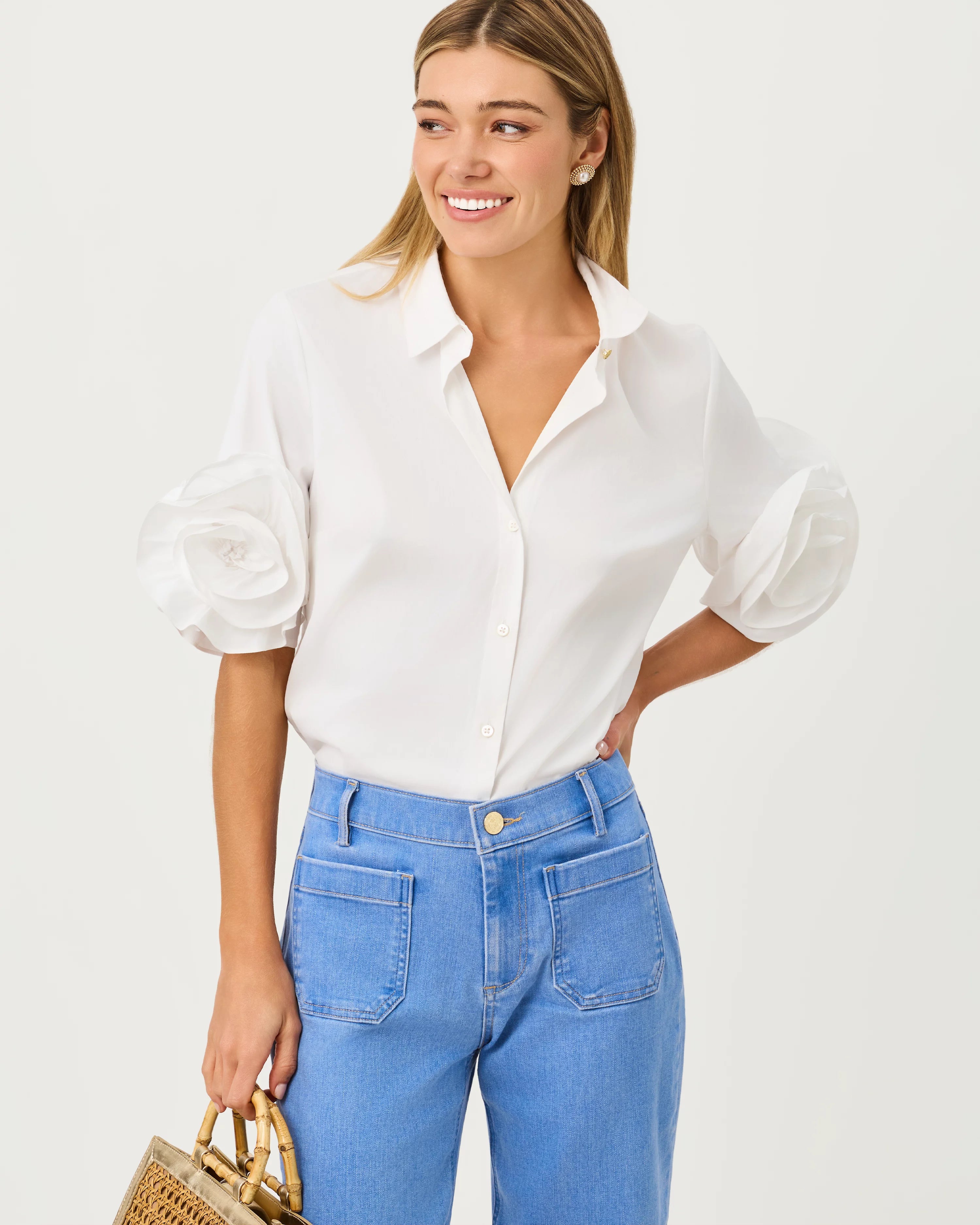 The Flower Lilly Shirt Resort White