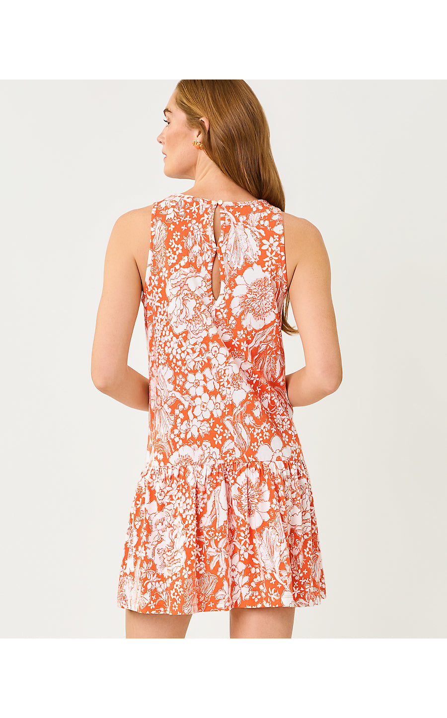Dixi Dress Sunset Orange Budding Romance