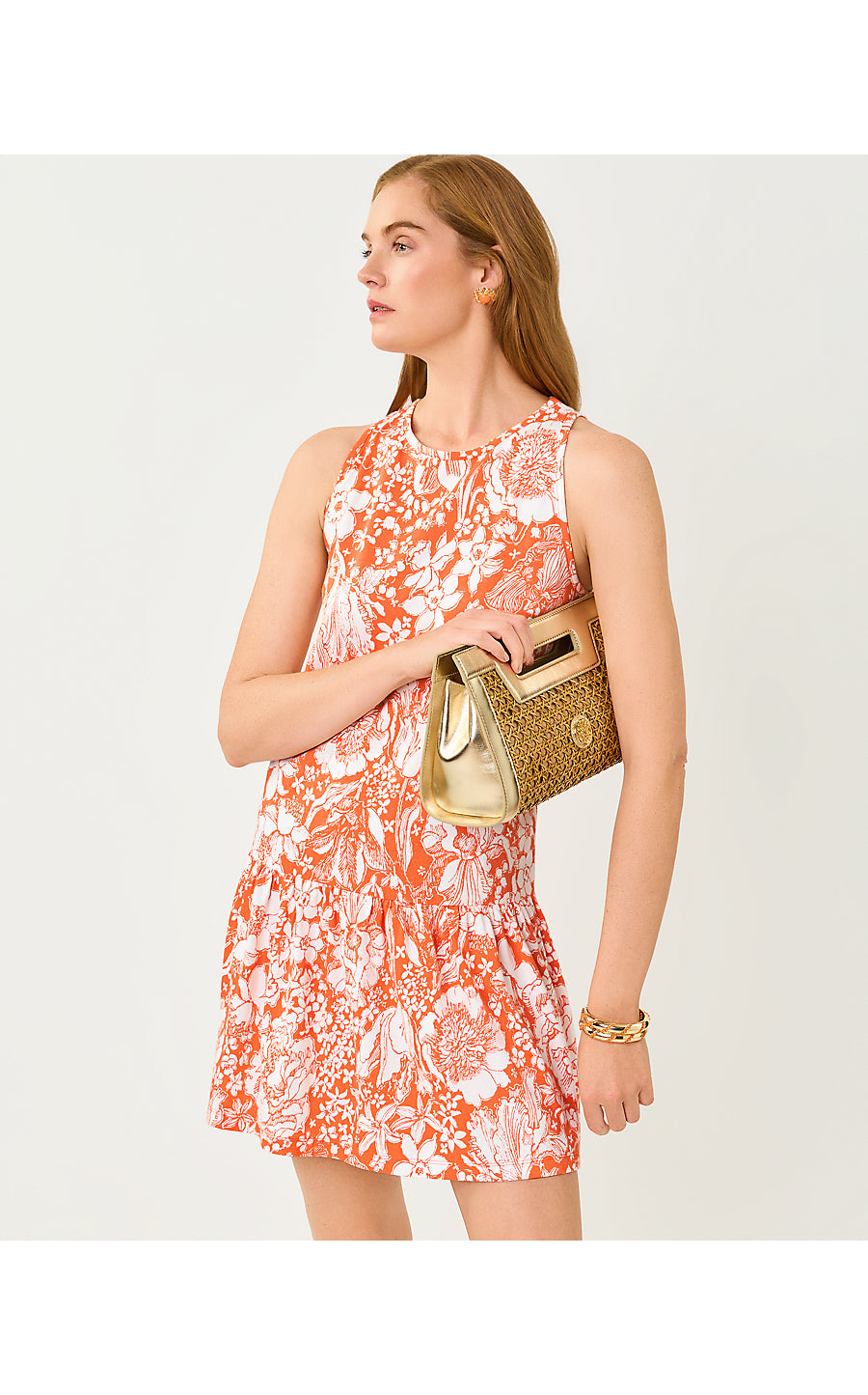 Dixi Dress Sunset Orange Budding Romance