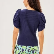 IGBY KNIT TOP SAPPHIRE POOL