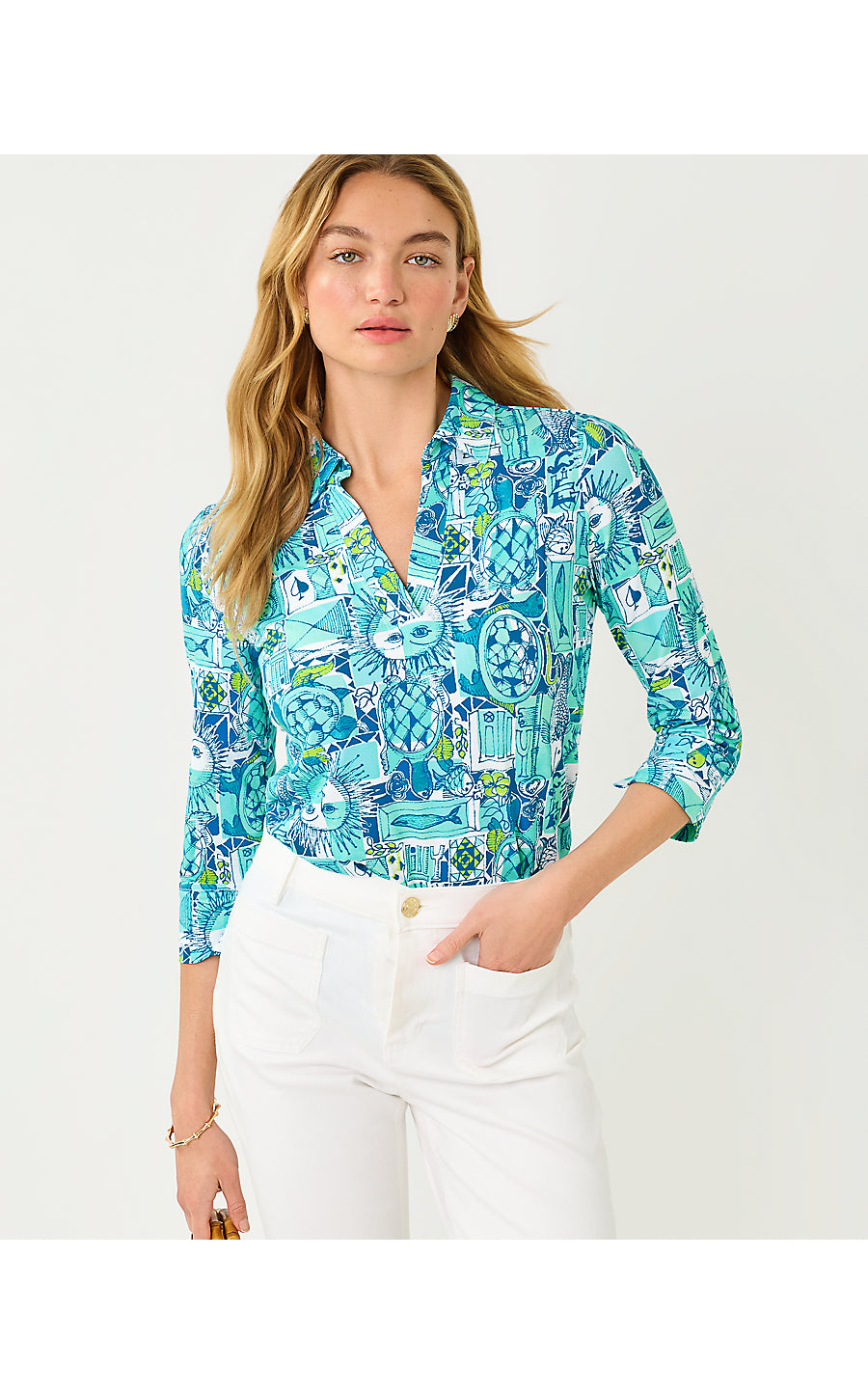 UPF 50+ Mandi 3/4 Sleeve Top Mint Condition Harlillyquin