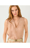 Kavalla Sleeveless Ruffle Top Iced Latte X Resort White