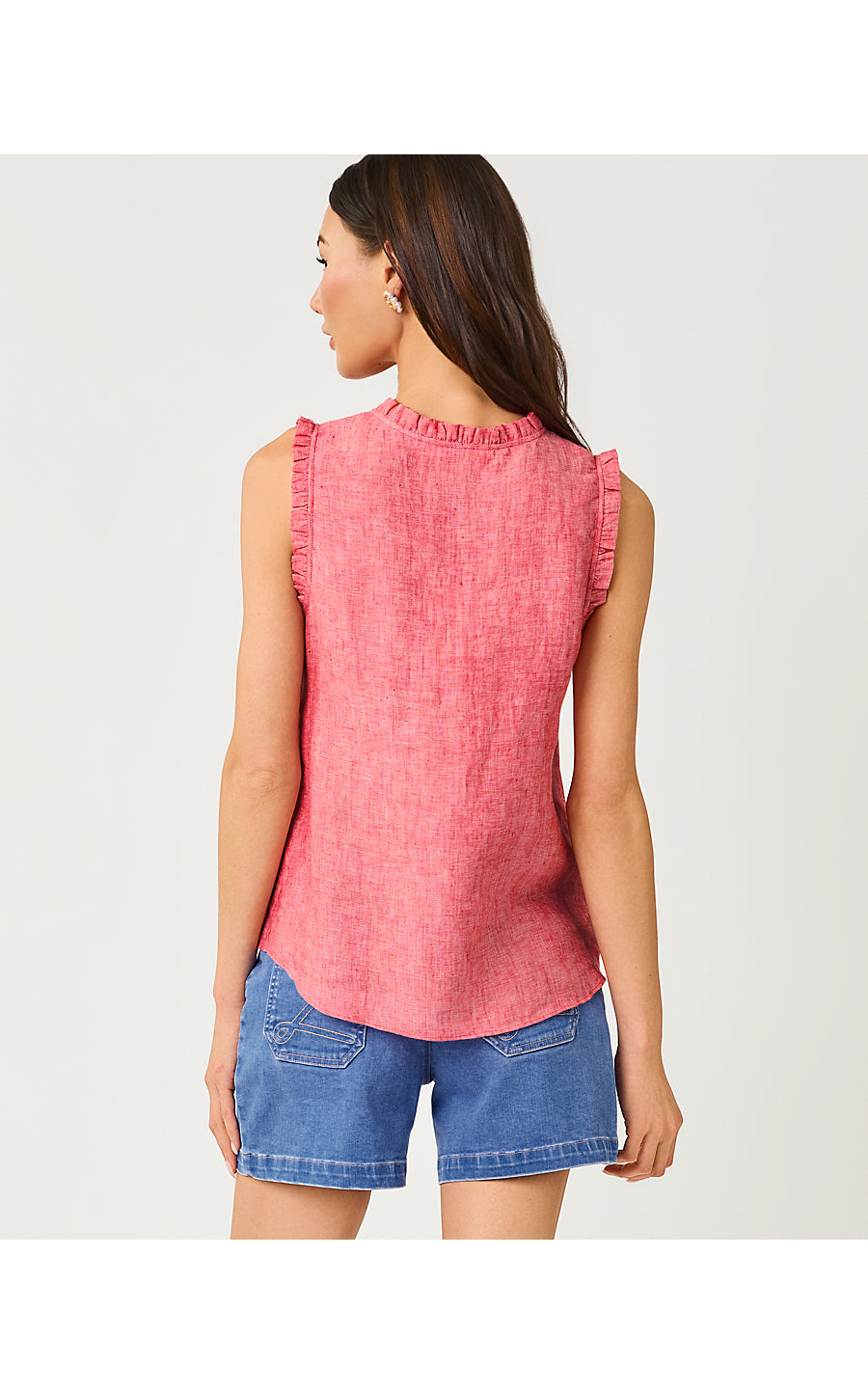 Kavalla Sleeveless Ruffle Top Paradise Punch X Resort White