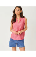 Kavalla Sleeveless Ruffle Top Paradise Punch X Resort White