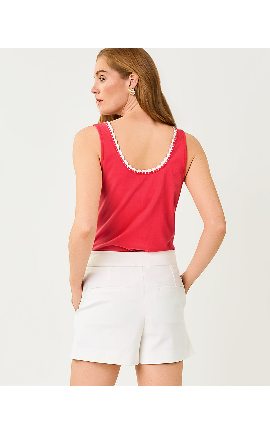 Gabbie Crochet Trimmed Knit Top Paradise Punch