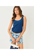 Gabbie Crochet Trimmed Knit Top Starlight Navy