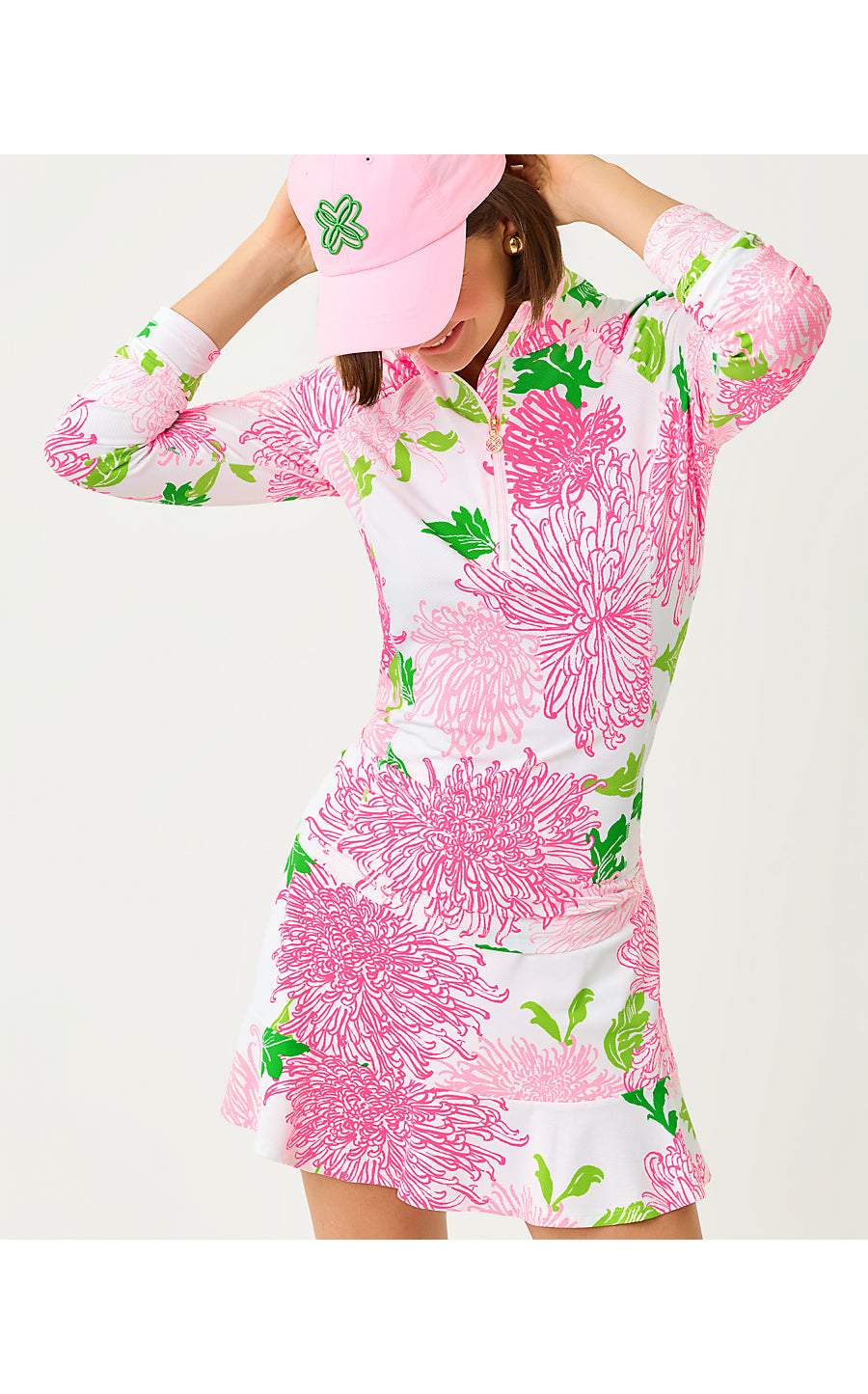 UPF 50+ Justine Half Zip Resort White Lil Go With The Flow