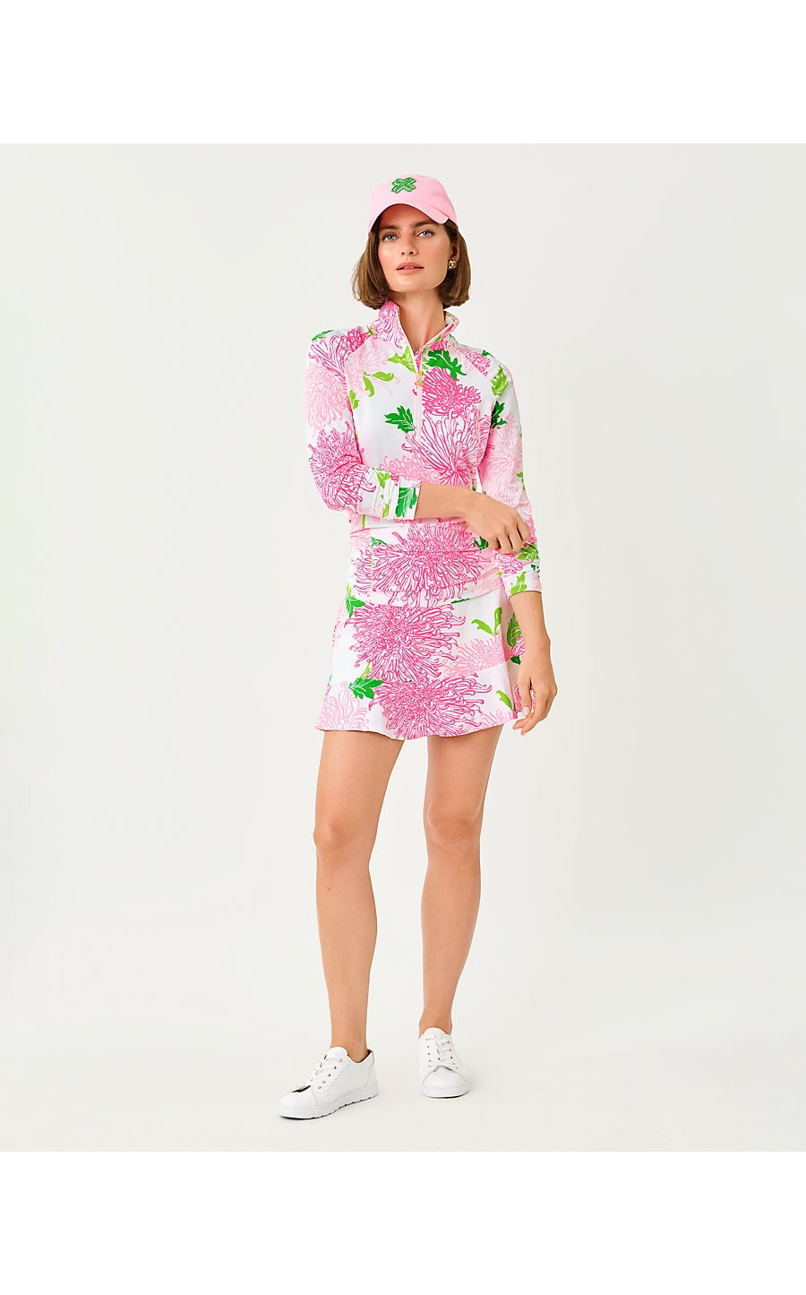 UPF 50+ Justine Half Zip Resort White Lil Go With The Flow
