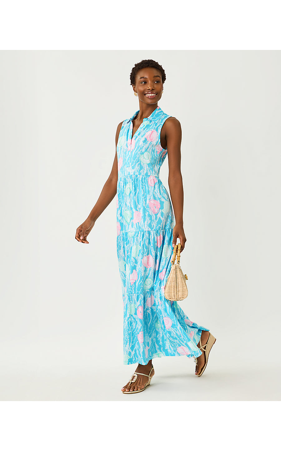 Riegan Maxi Dress Capri Blue Shelden