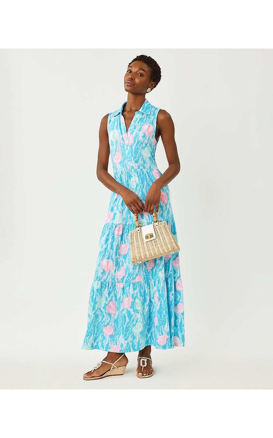 Riegan Maxi Dress Capri Blue Shelden