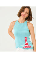 Emra Sweater Tank Day Dream Blue Lighthouse Jacquard