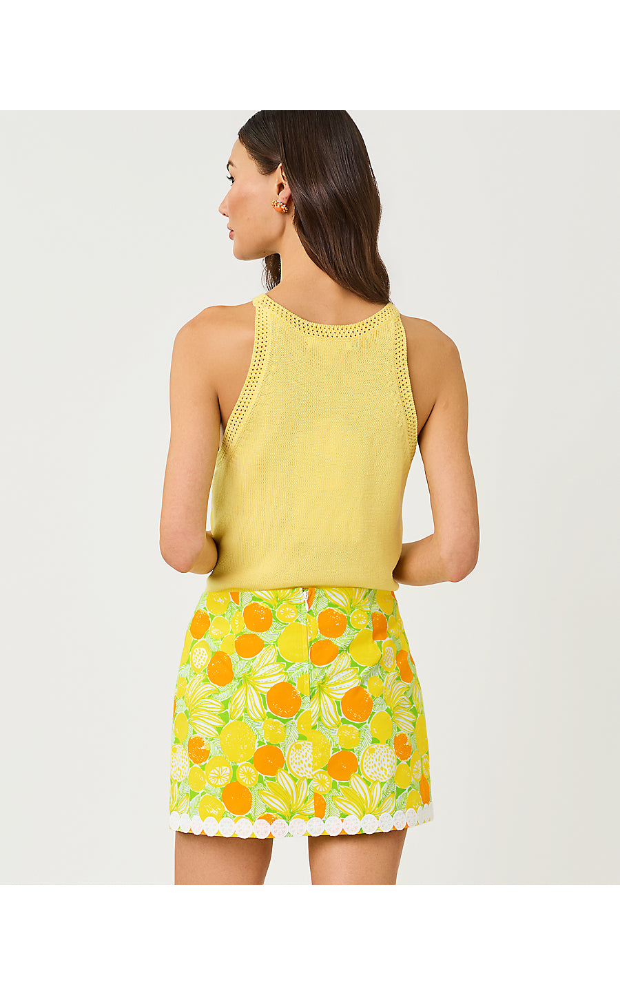Emra Sweater Tank Finch Yellow Zesty Jacquard