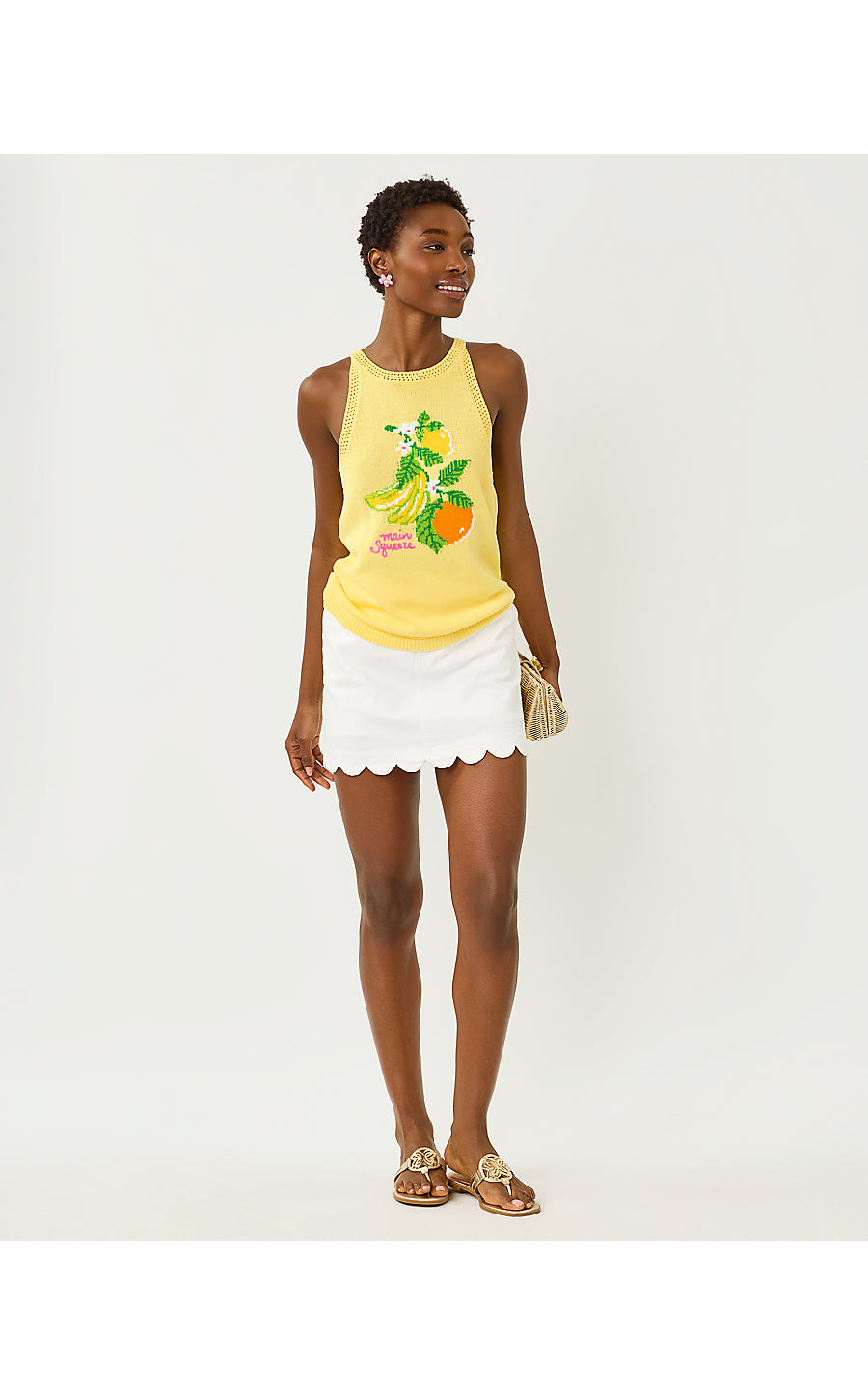 Emra Sweater Tank Finch Yellow Zesty Jacquard