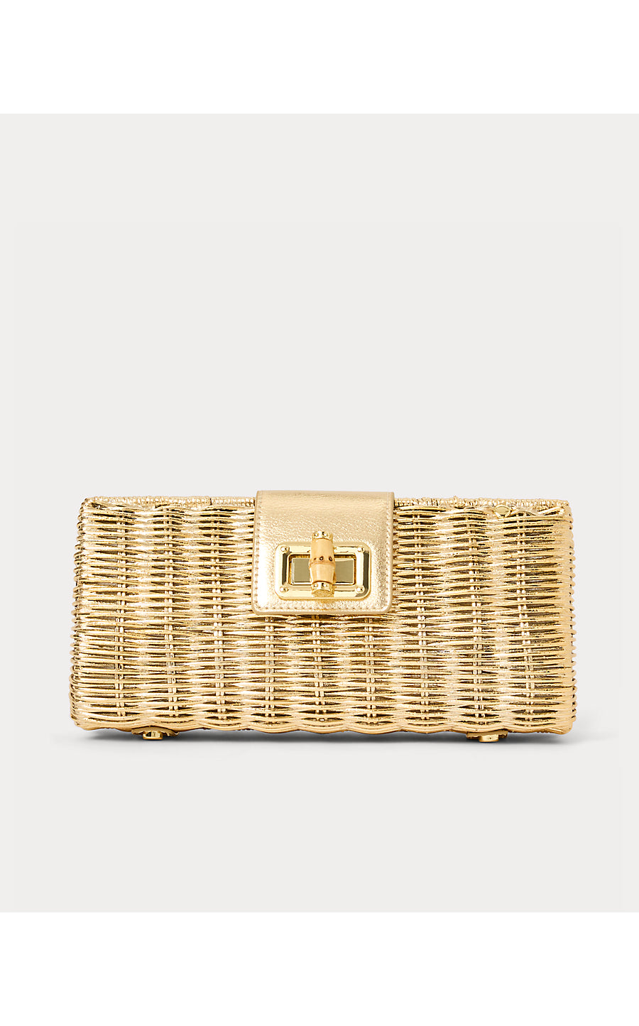 Leena Wicker Clutch Gold Metallic