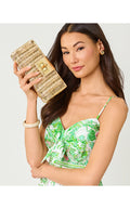Leena Wicker Clutch Gold Metallic