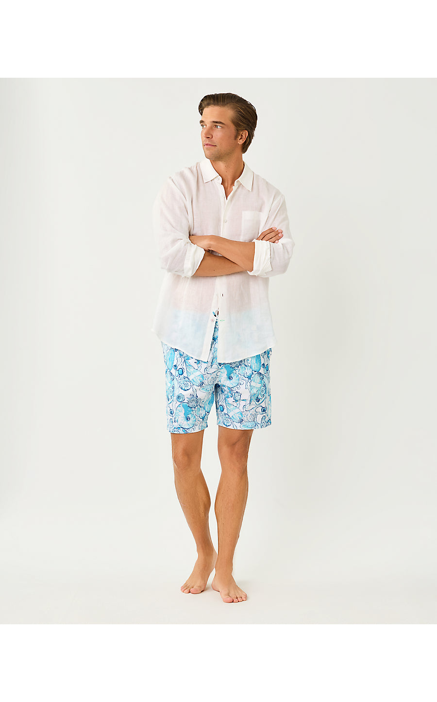 Mens Stuff Del Lago Swim Trunk Resort White Shell Shine