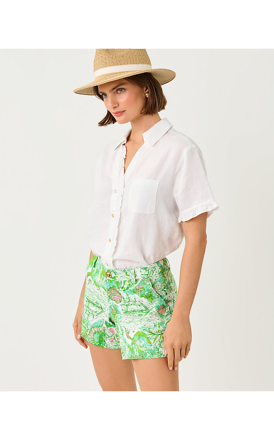 Carden Ruffle Top Resort White