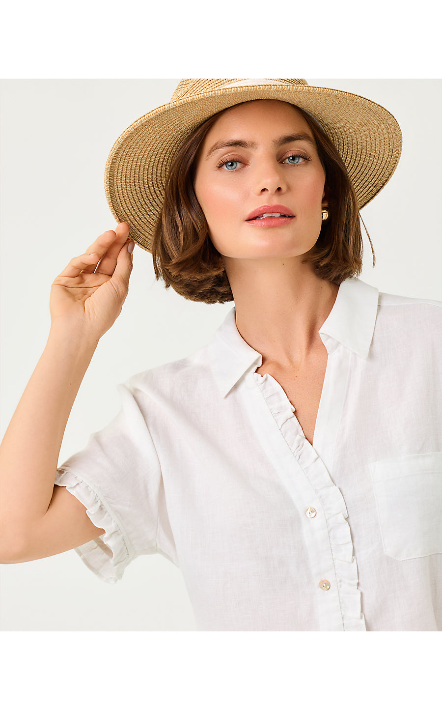 Carden Ruffle Top Resort White
