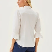 THE RICRAC LILLY SHIRT RESORT WHITE