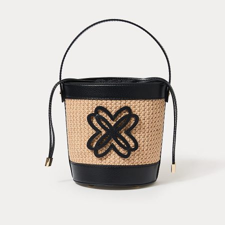 MALIA RAFFIA BUCKET BAG SUNBAKED TAN