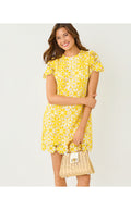 Cortney Crochet Shift Mimosa Yellow Full Bloom Knit Crochet Panel