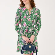 ENSLEY UPF 50+ DRESS CONCH SHELL PINK ROARING WITH JOY